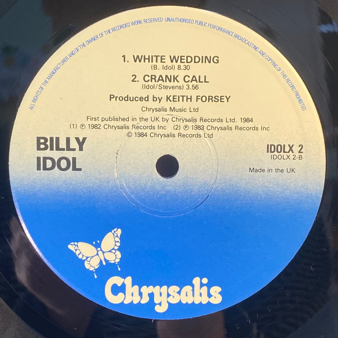 (중고LP-팝록) Billy Idol -Rebel Yell(싱글) 상품이미지5