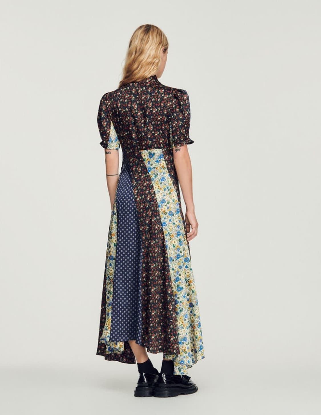 [제니 착용] 산드로(SANDRO) Nilana 패치워크 원피스 상품이미지3