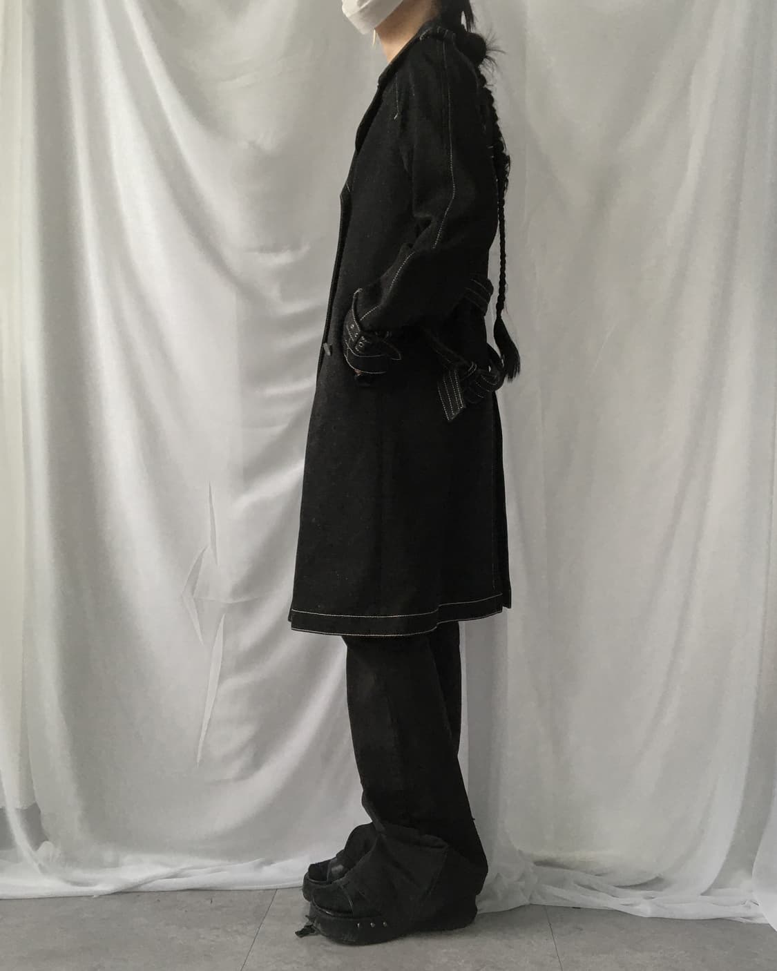 Stitch belted point double button coatSt 상품이미지9