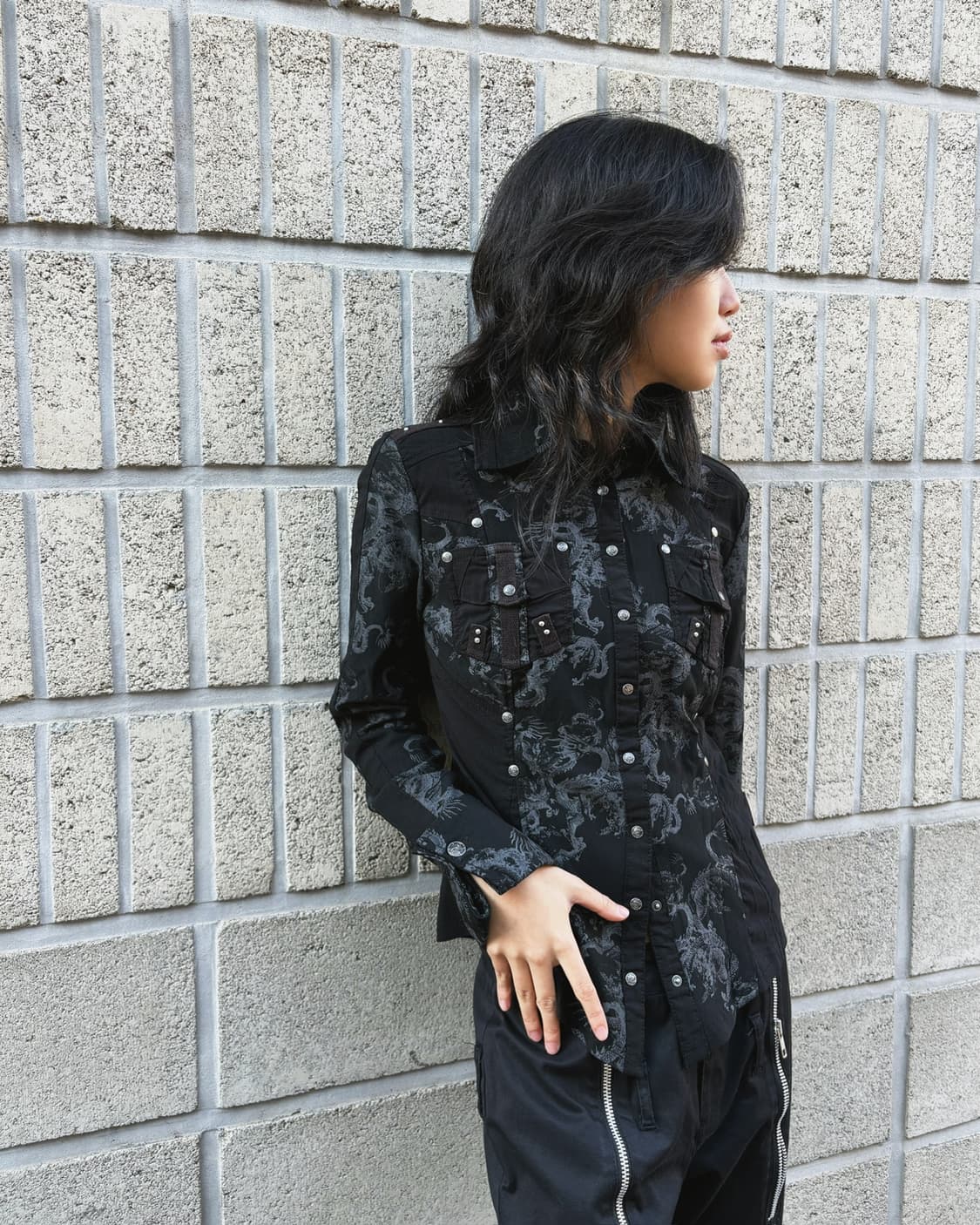 오즈온 오리엔탈 패턴 셔츠 상품이미지3