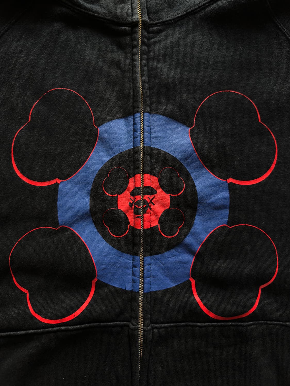 00s BAPE x KAWS Mod Taget logo 후드 풀집업 상품이미지4