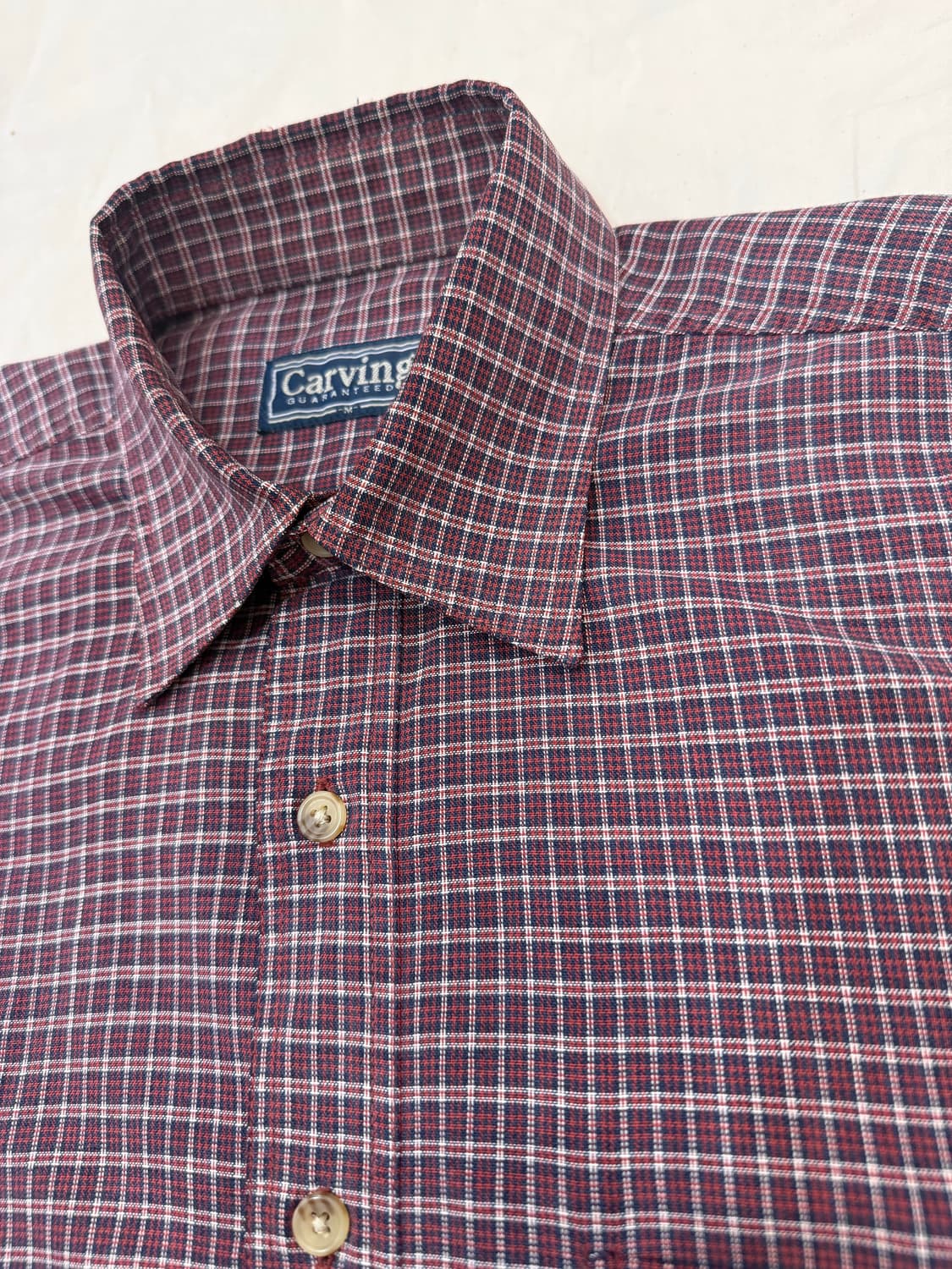 버건디 체크 셔츠 상품이미지3