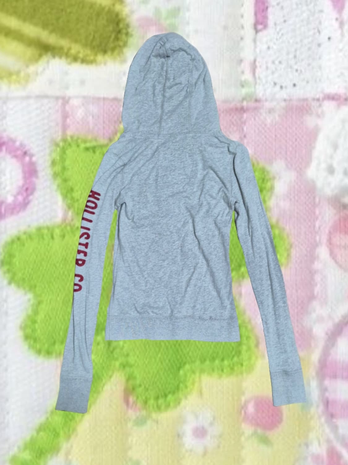 홀리스터 xs 회색 후드티 롱슬리브 긴팔 티셔츠 딱붙핏 단추 아베크롬비 상품이미지2