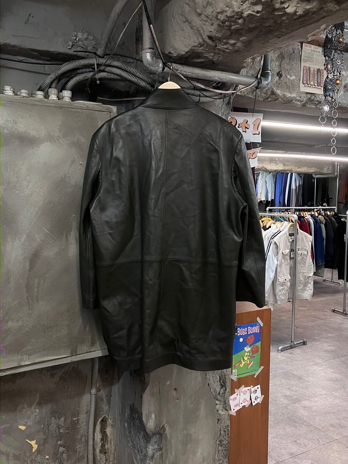 버튼 가죽 롱자켓 카키 XL #csz3530 상품이미지2