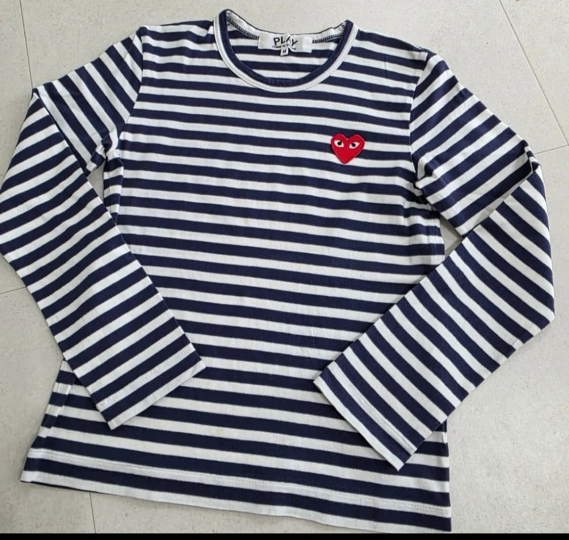 꼼데가르송 PLAY 스트라이프 긴팔티 M 상품이미지1