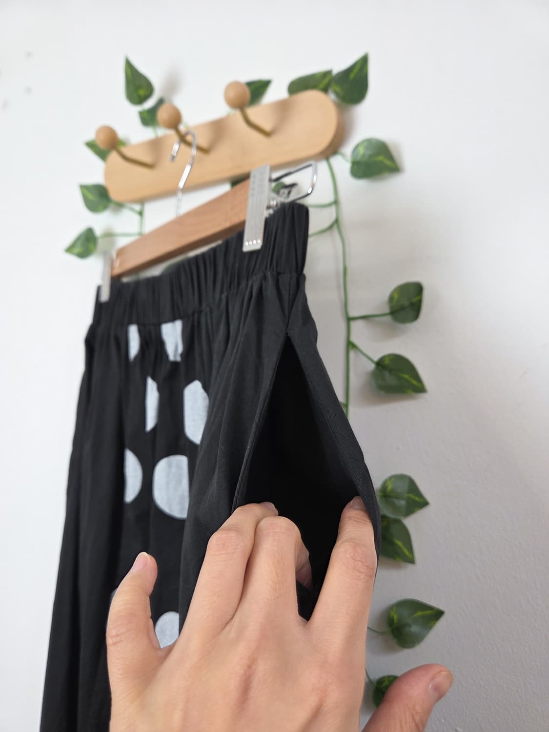 도트 패치워크 롱스커트 상품이미지4