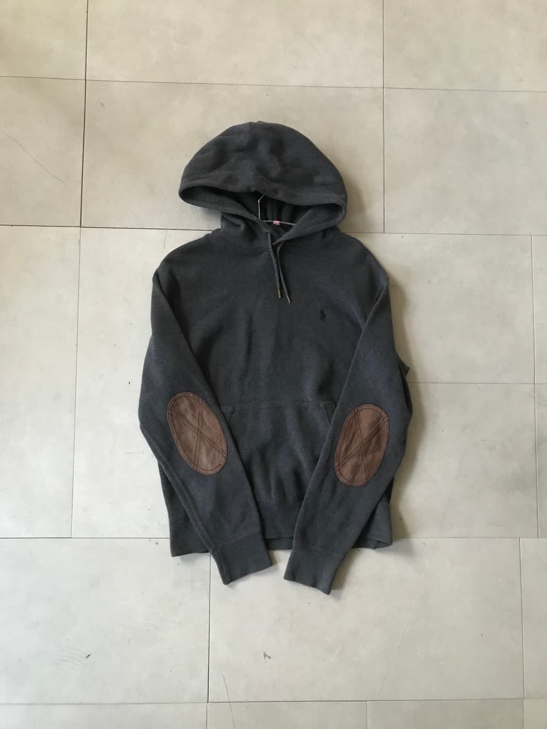 폴로 그레이 엘보패치 후드티 상품이미지6