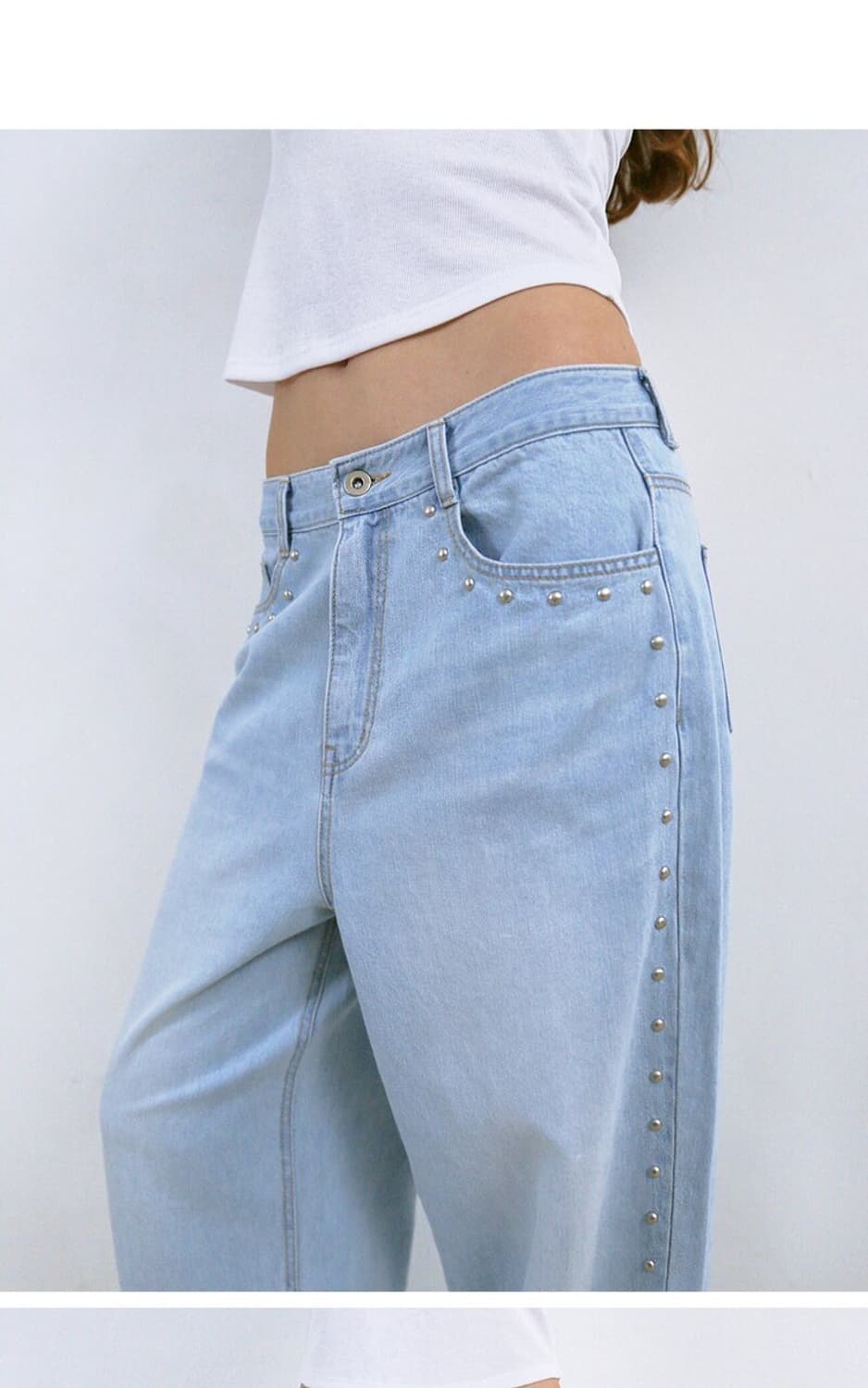 폴리수엠 SS Studded Washed Jeans(Light Blue) 상품이미지1