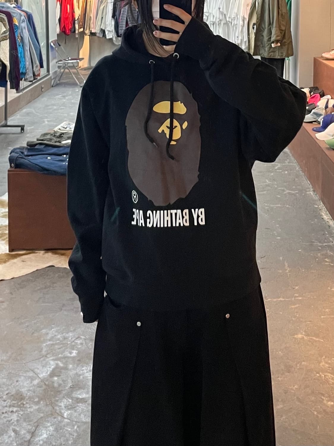 베이프 빅페이스로고 블랙 후드티 H1970 상품이미지1