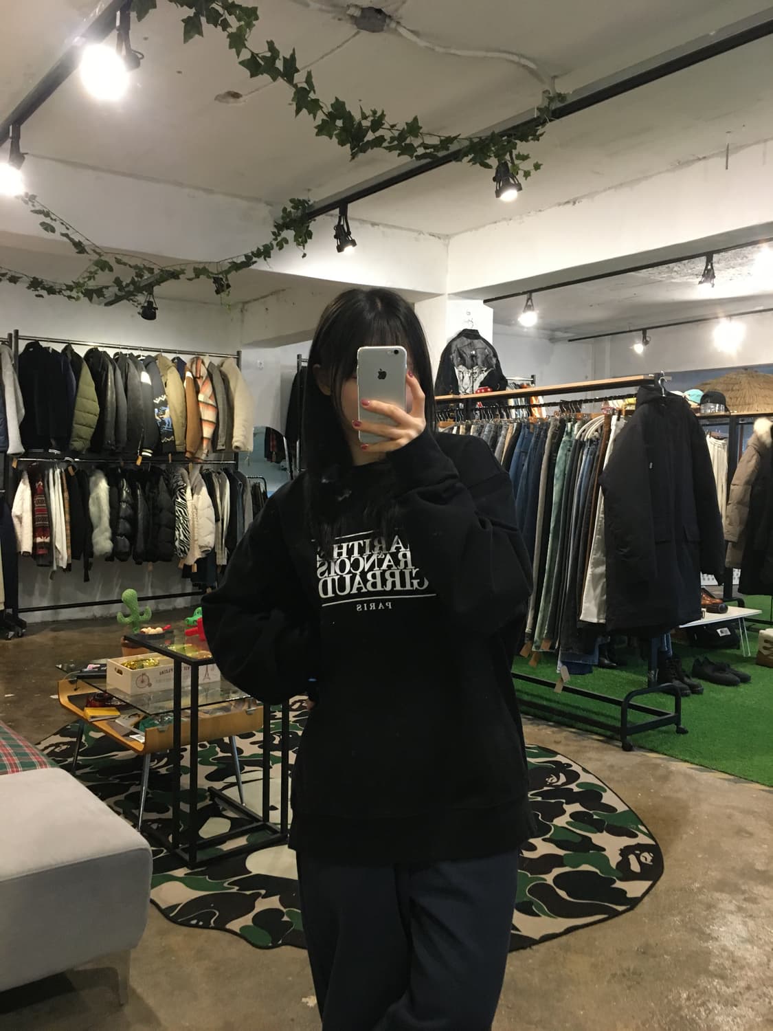 마리떼 프랑소와저버 기본 맨투맨 블랙 상품이미지6