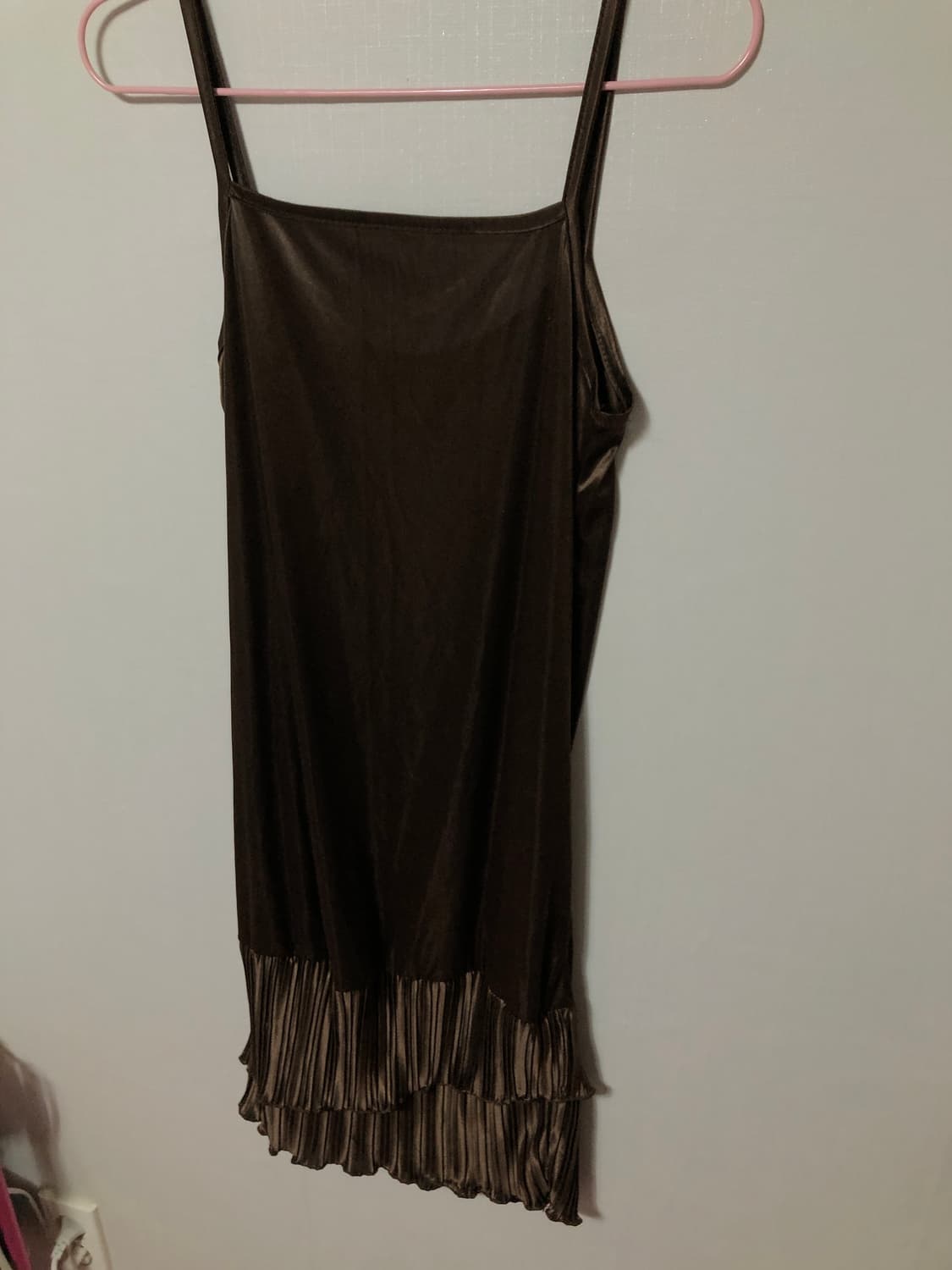 Dark Brown Satin Frill Slip 상품이미지5