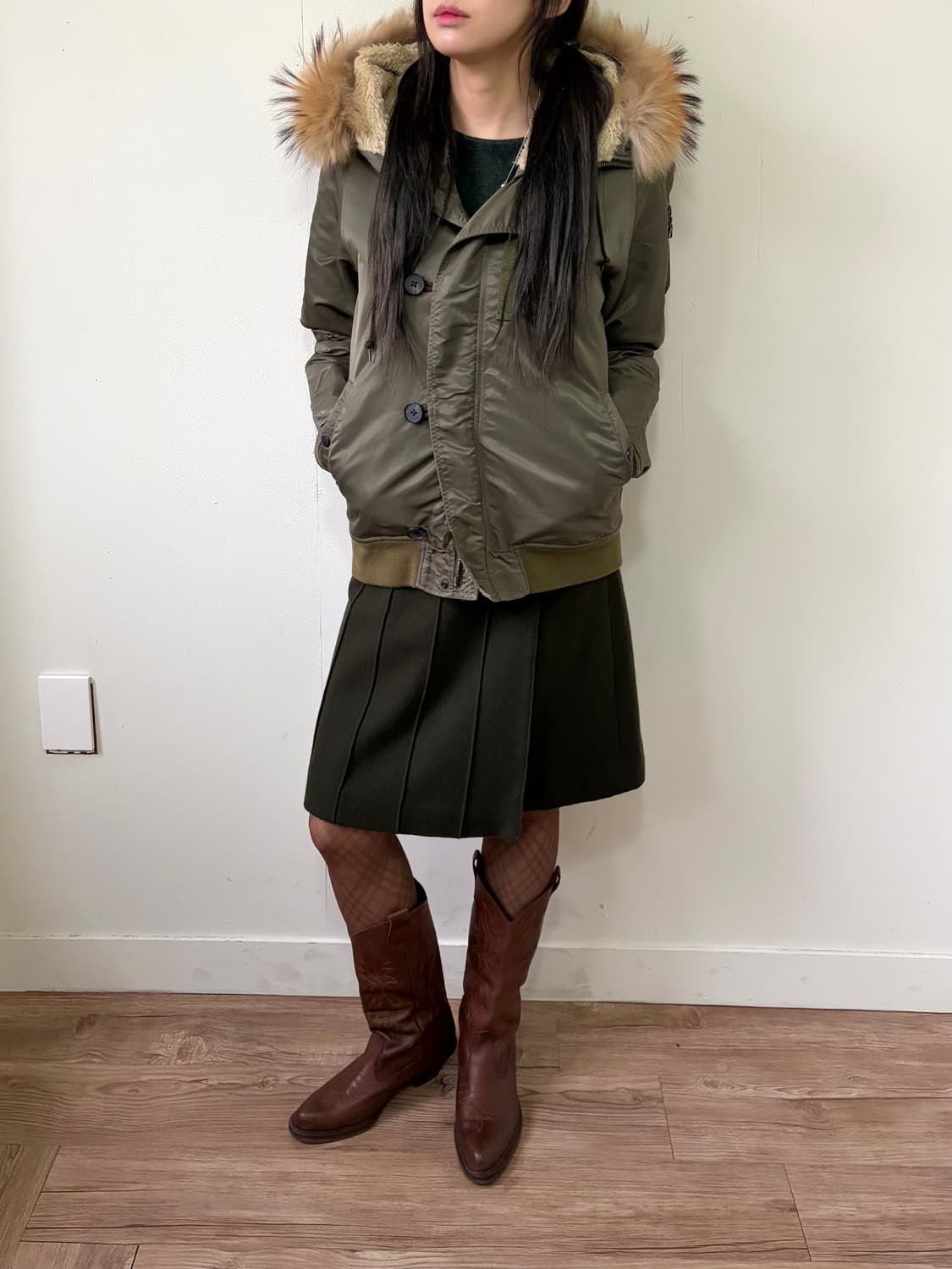 STUDIOUS 라쿤 퍼 야상 상품이미지5