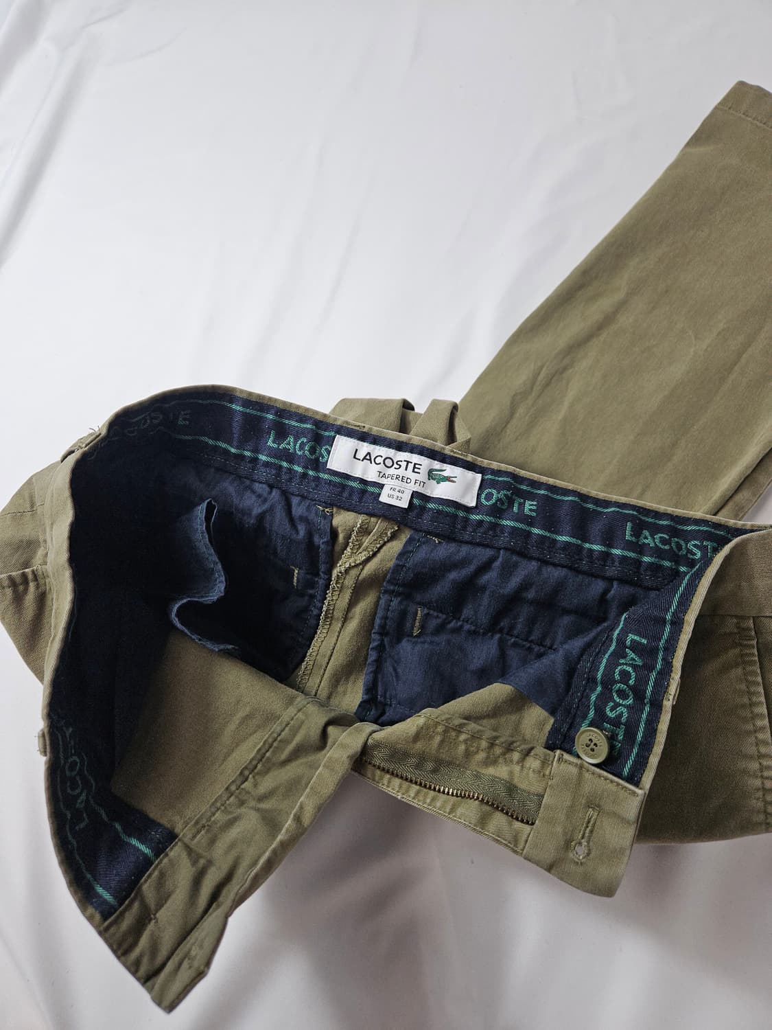 라코스테 테이퍼드 치노팬츠 코튼 슬랙스 바지 카키 32 상품이미지3