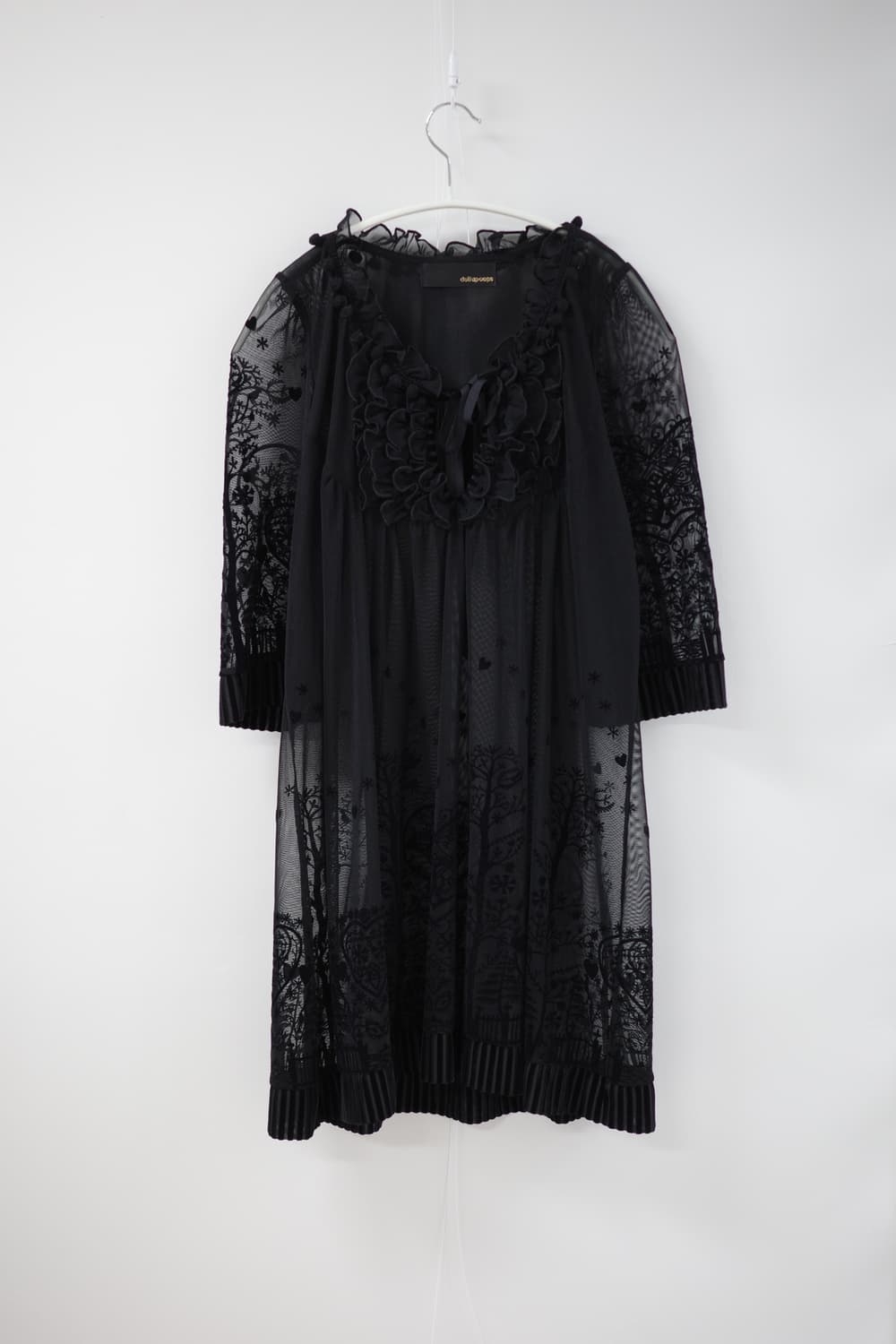 Black lace pompom one-piece 상품이미지5