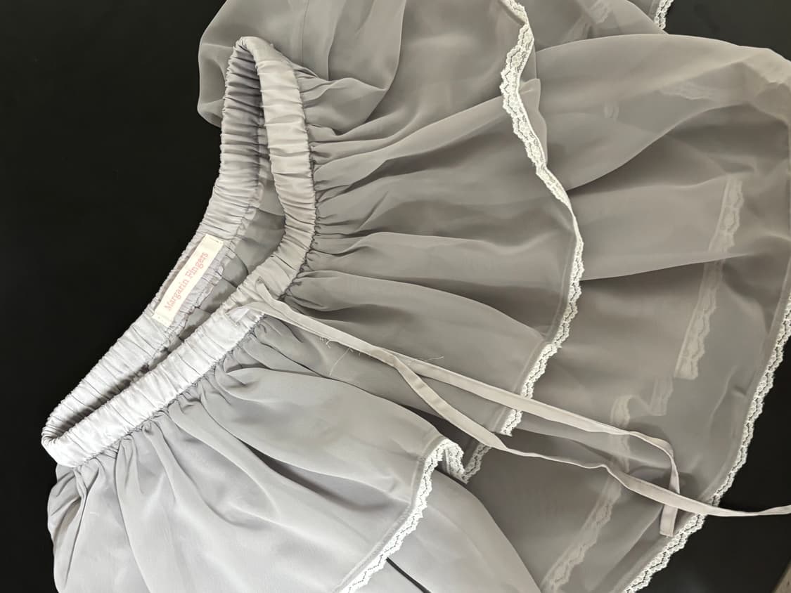 마가린핑거스 레이스 쉬폰 캉캉 스커트 (회색) 상품이미지5