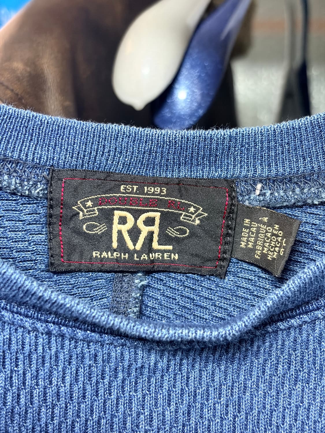 더블알엘 인디고 자카드 크루넥 L 사이즈 상품이미지3