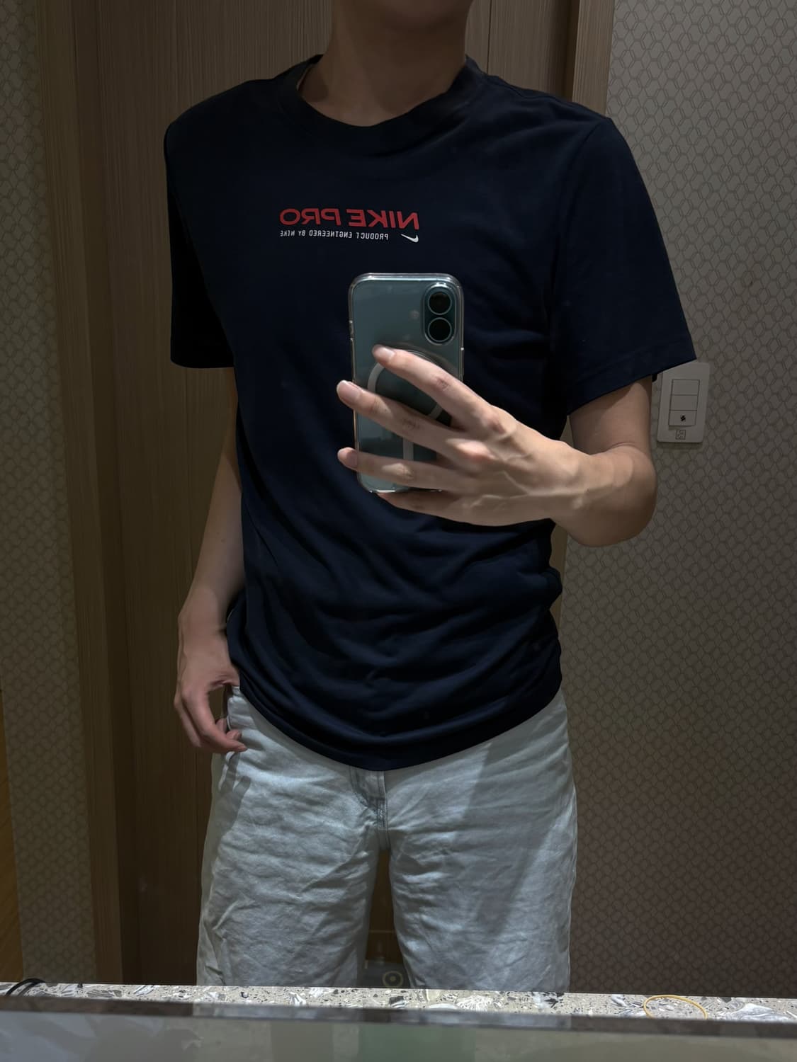 [M 추천] 빈티지 나이키 프로(Nike Pro) 미니 로고 반팔 티셔츠 상품이미지2