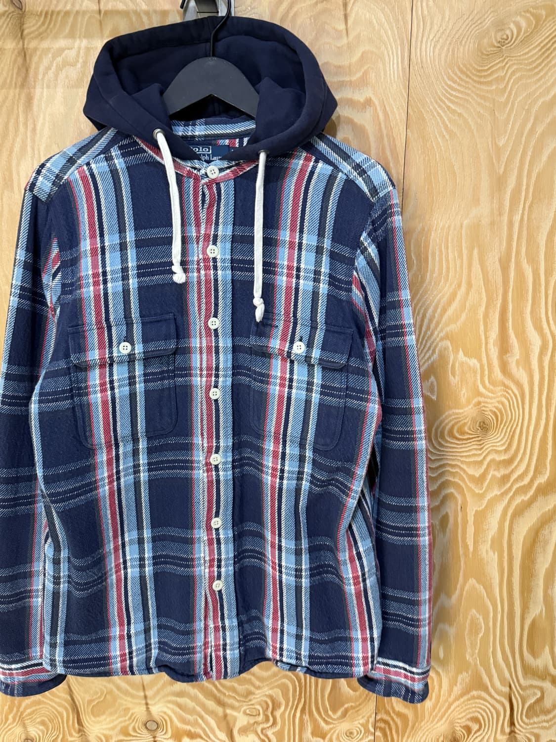 폴로랄프로렌 투포켓 플란넬 체크 후드 셔츠 상품이미지3