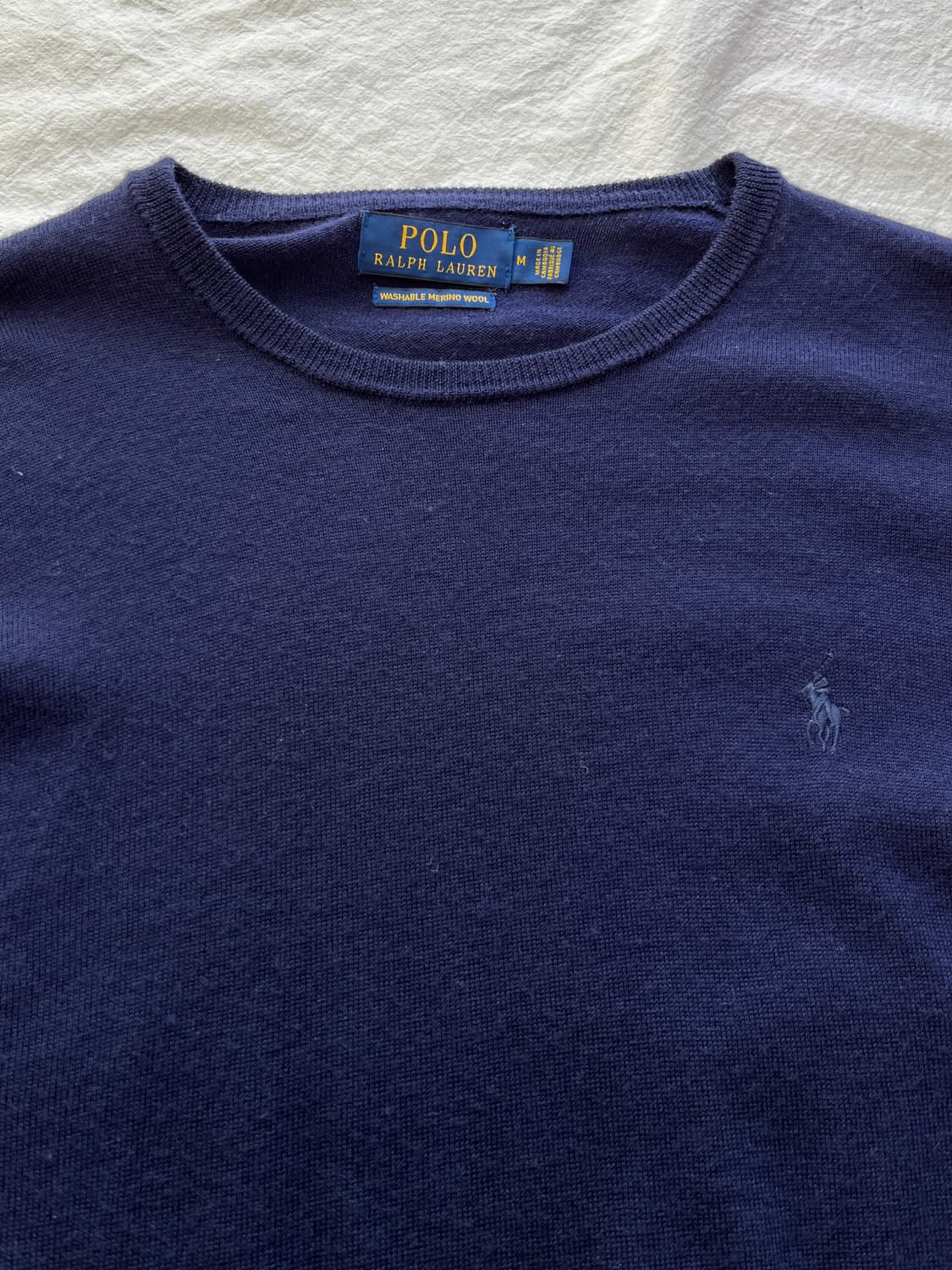 [M] 폴로 랄프로렌 네이비 워셔블 메리노울 라운드넥 니트 상품이미지2