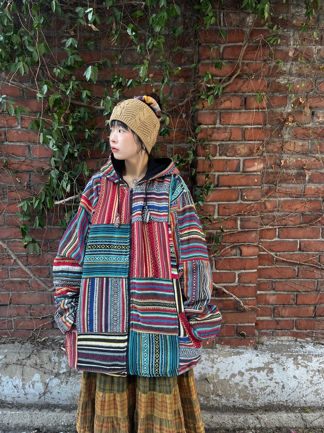 히피 패치 후드 집업 아우터 상품이미지2