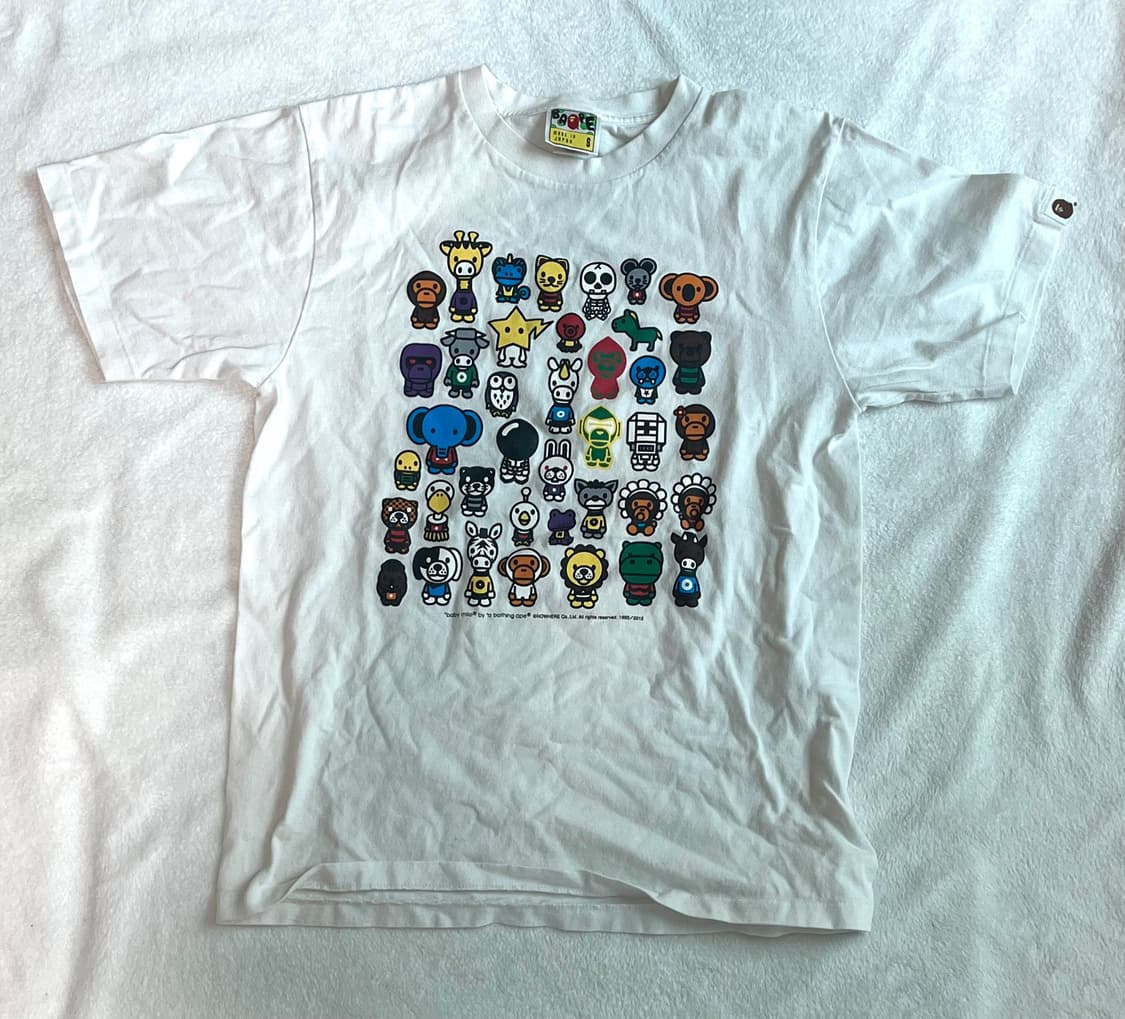 베이프 사파리 베이비마일로 반팔 티셔츠 화이트 상품이미지1