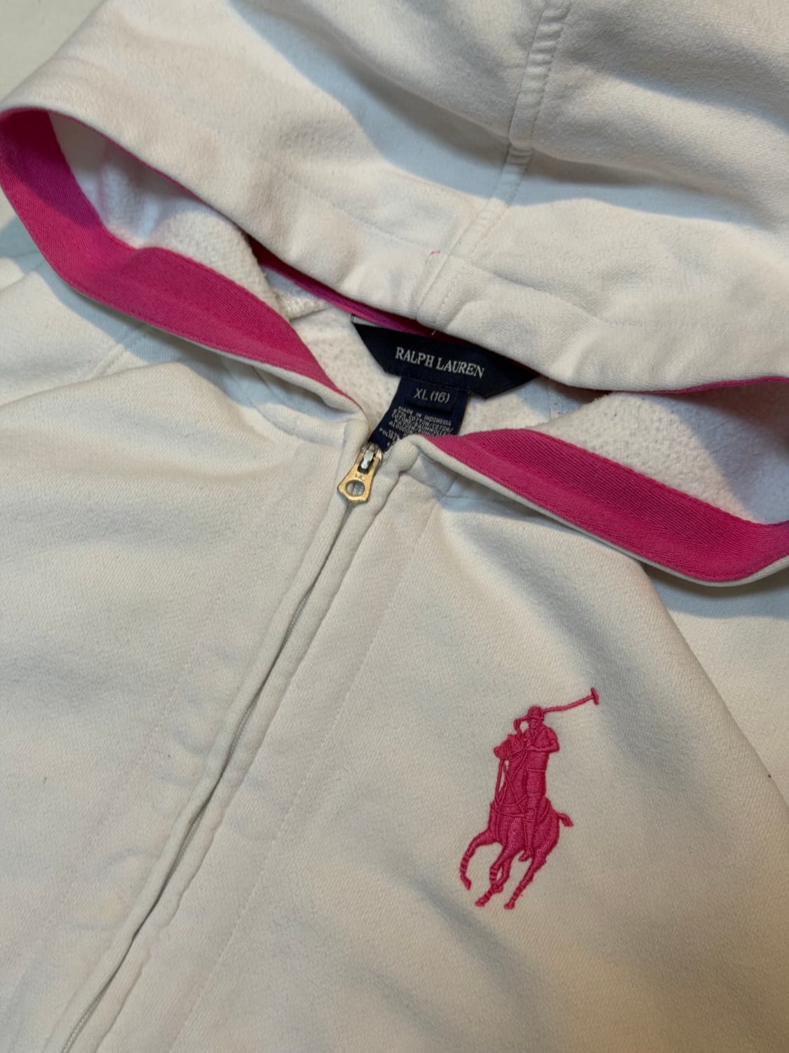 대장급 빅포니 딱붙핏 후드집업 흰핑 화이트 상품이미지2