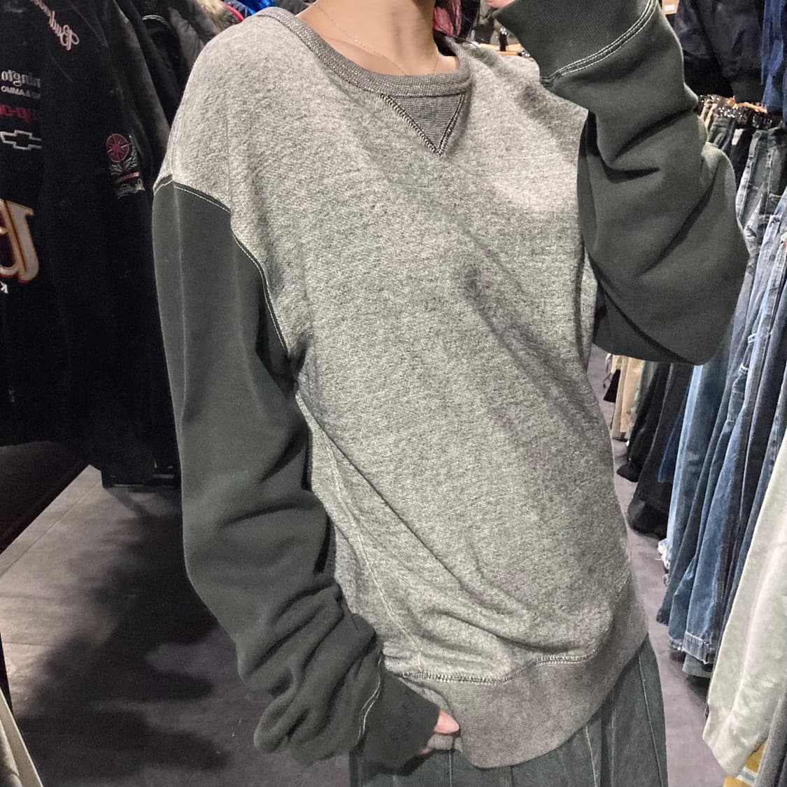 [IM] 폴로 배색 스웻셔츠 그레이 상품이미지6