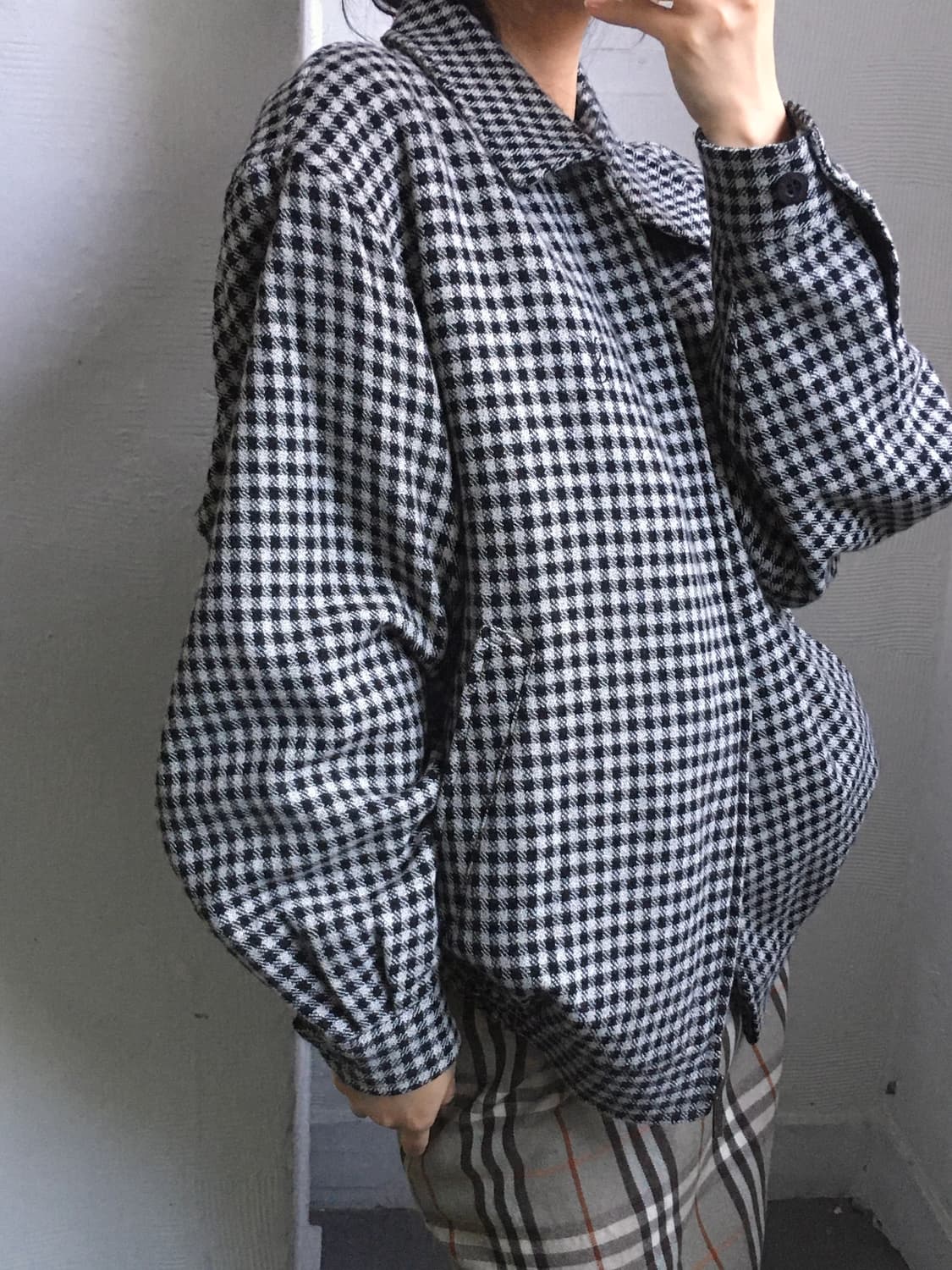 Ysl Pour Homme 입생로랑 자수 로고 체크 울 자켓 상품이미지2