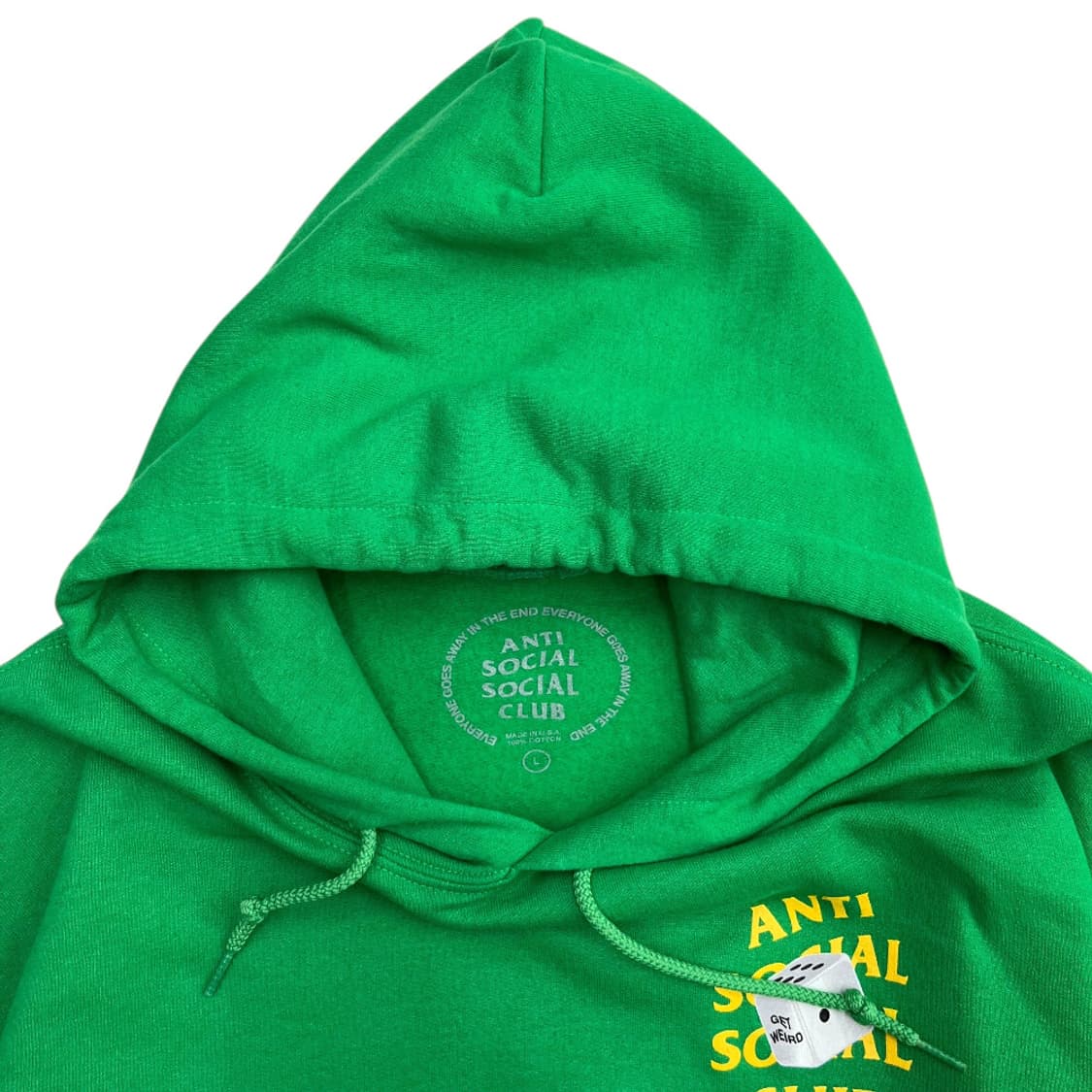 안티쇼셜쇼셜클 주사위로고 그린 후드 L 상품이미지8