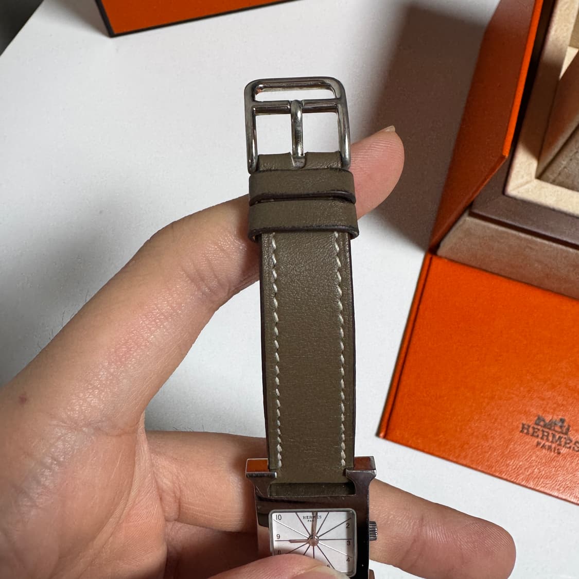 에르메스 H 아워 PM 에토프 은장 시계 21MM 상품이미지6