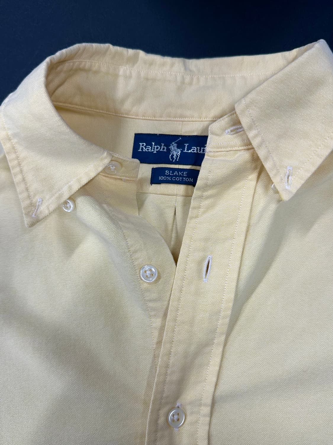 폴로 랄프로렌 옐로우 옥스포드 하프 셔츠 상품이미지5