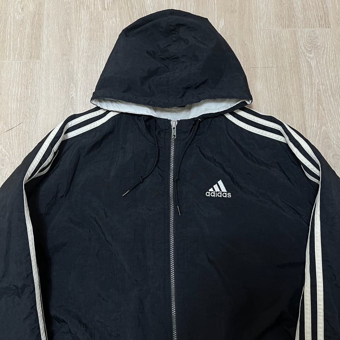 아디다스 올드스쿨 빅로고 후드 바람막이 자켓 XL/105  상품이미지4