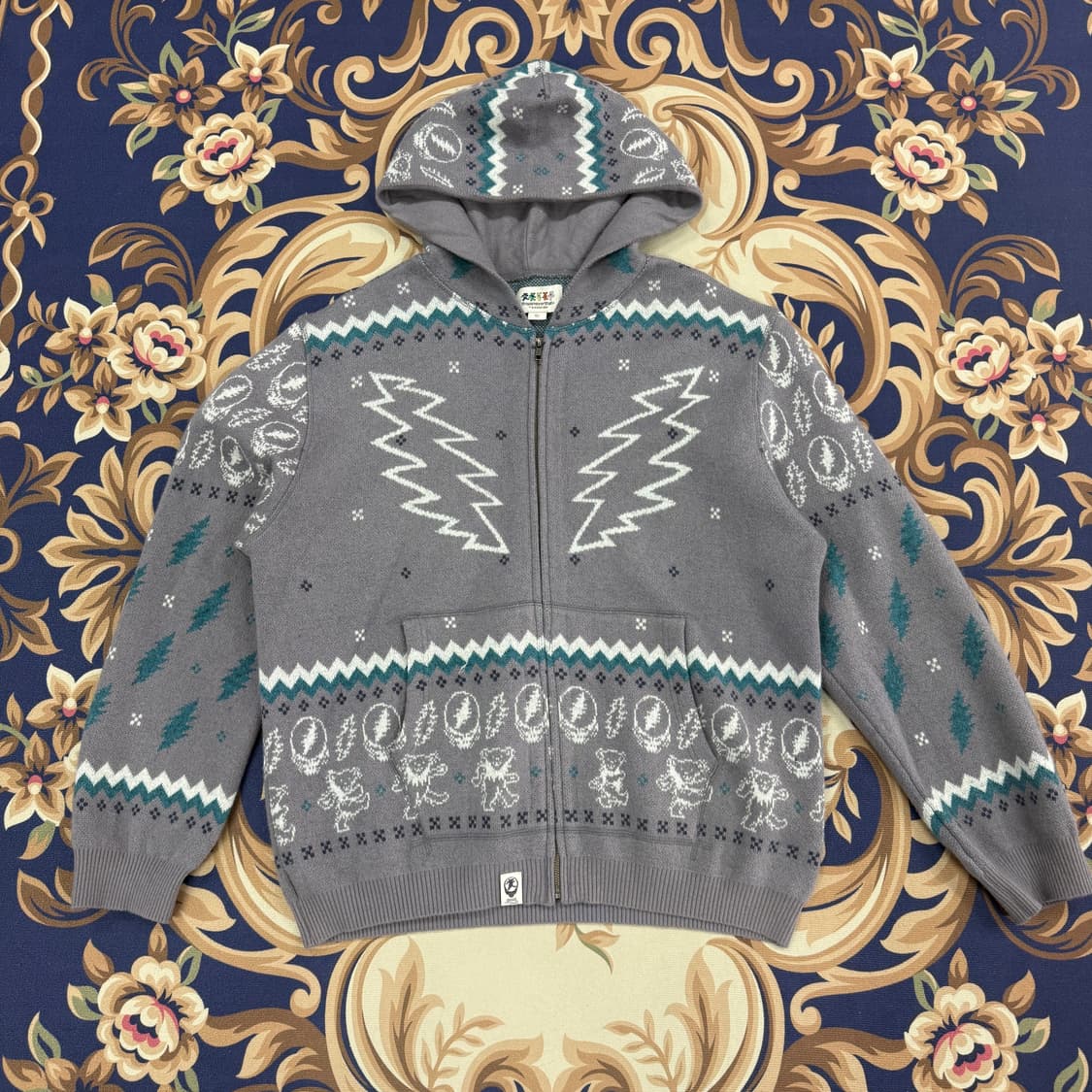 (XL)디스이즈 네버댓 x 그레이트풀 데드 니트 후드집업 상품이미지2