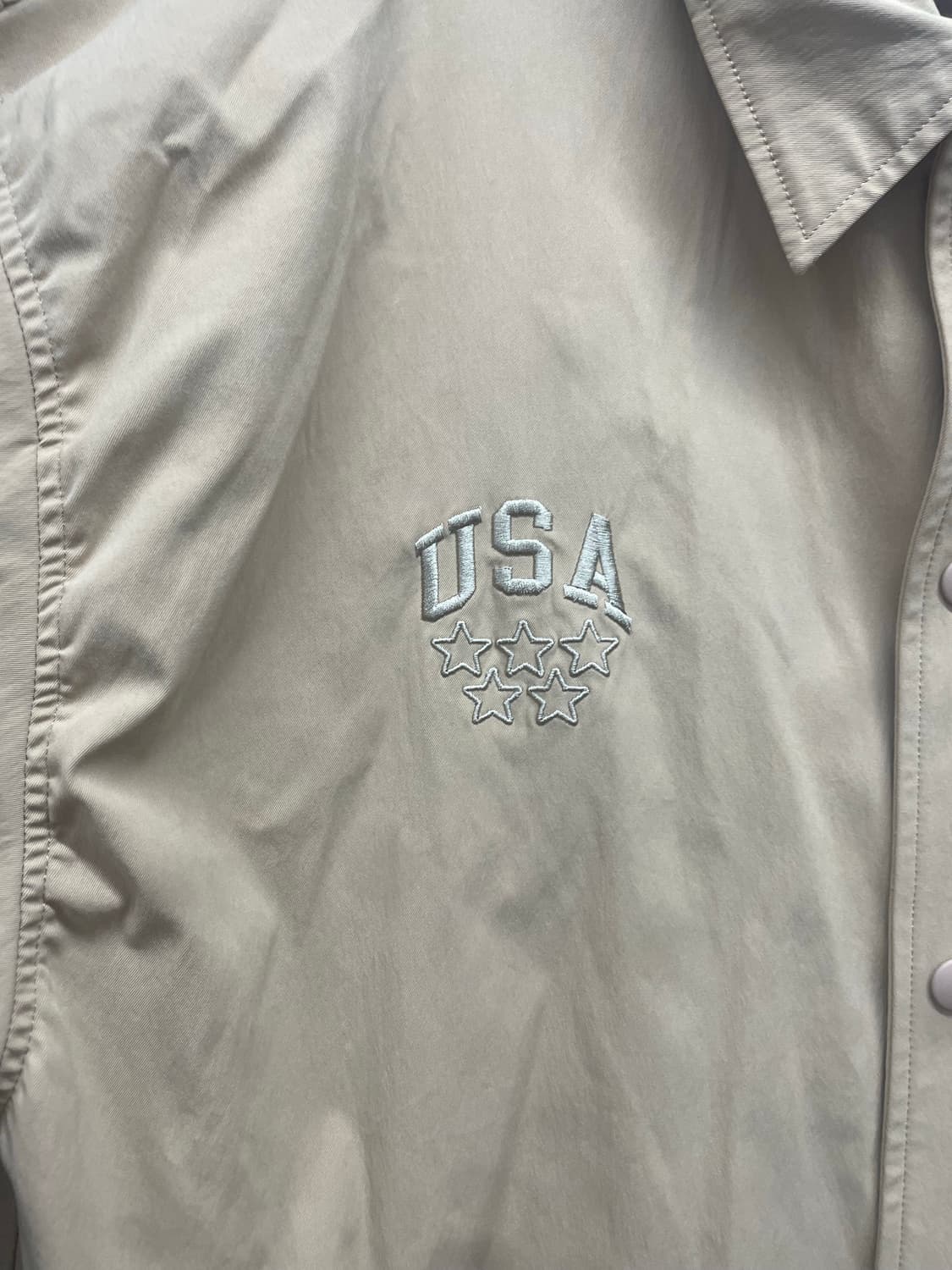 챔피온 코치 자켓 베이지 USA 로고 가슴60기장80 상품이미지2