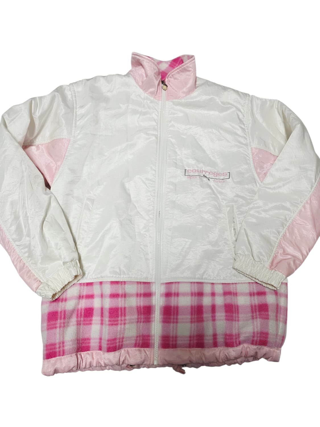 [꾸레쥬] 딸기우유 핑크 타탄체크 믹스 빈티지 자켓 64(M) 상품이미지2