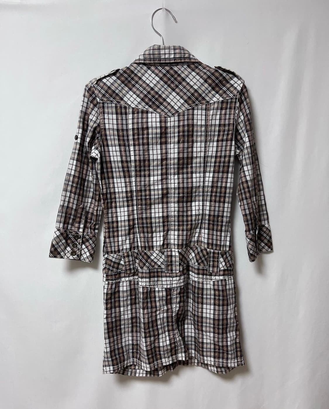 glitter plaid shirts onepiece 상품이미지6