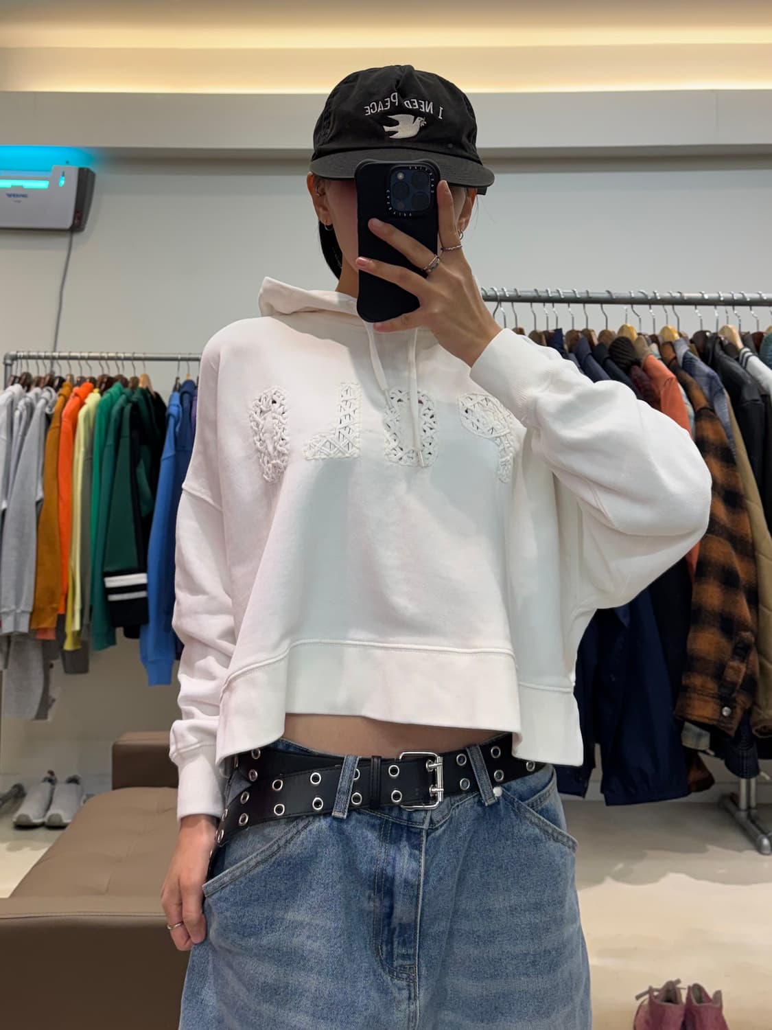 폴로 랄프로렌 니트로고 크롭 후드티 상품이미지5