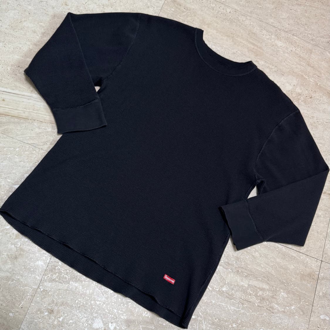 [2XL] 슈프림 헤인즈 써멀 크루 블랙 상품이미지2