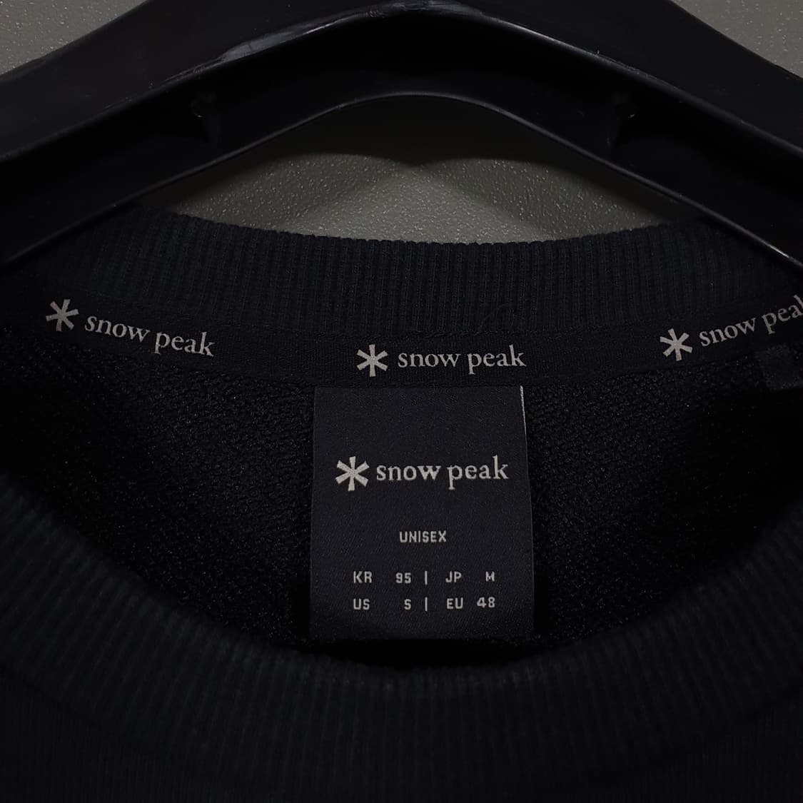 M) 스노우피크 신형 22FW 류승범 픽 유니온 맨투맨 스웻셔츠 블랙 상품이미지5