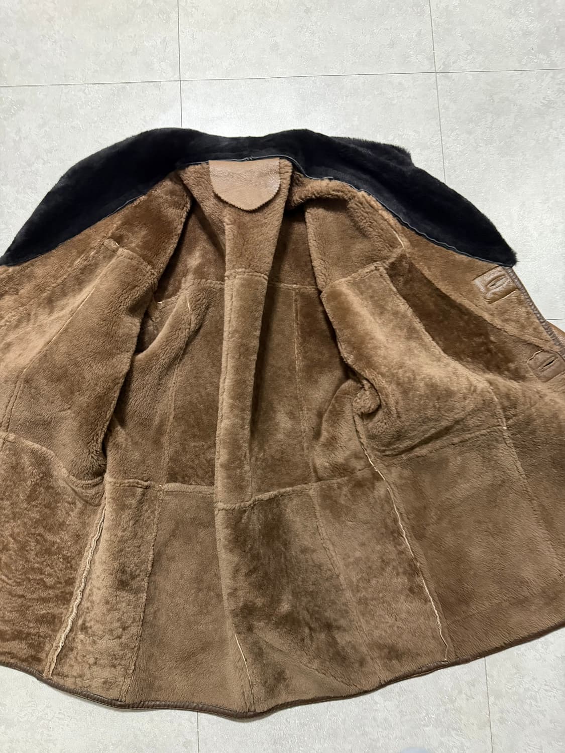 양가죽  브라운  무스탕  빈티지 빅사이즈  코트  110size   상품이미지5