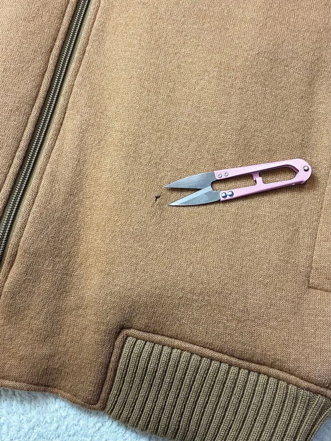 라코스테 00's 카멜 울 니트 배색 블루종 자켓 PN5786 상품이미지5