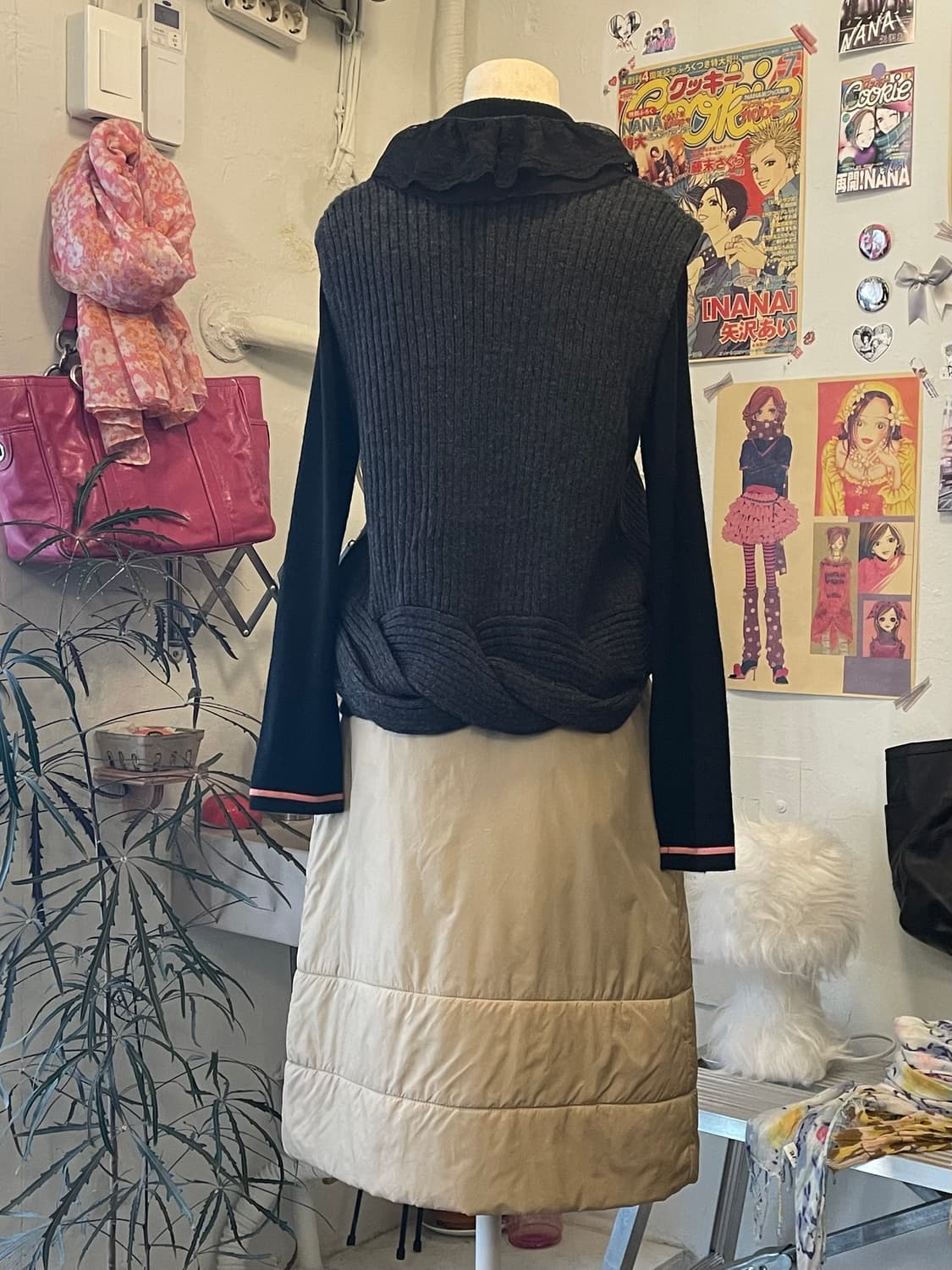 베이지 패딩스커트 [무배] 상품이미지3