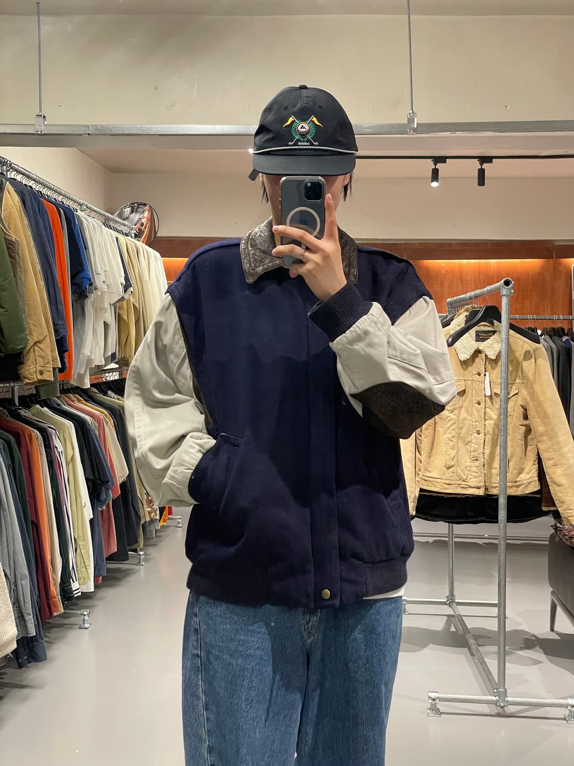 빈티지 울 가죽 패치 90's 빈티지 자켓   상품이미지4