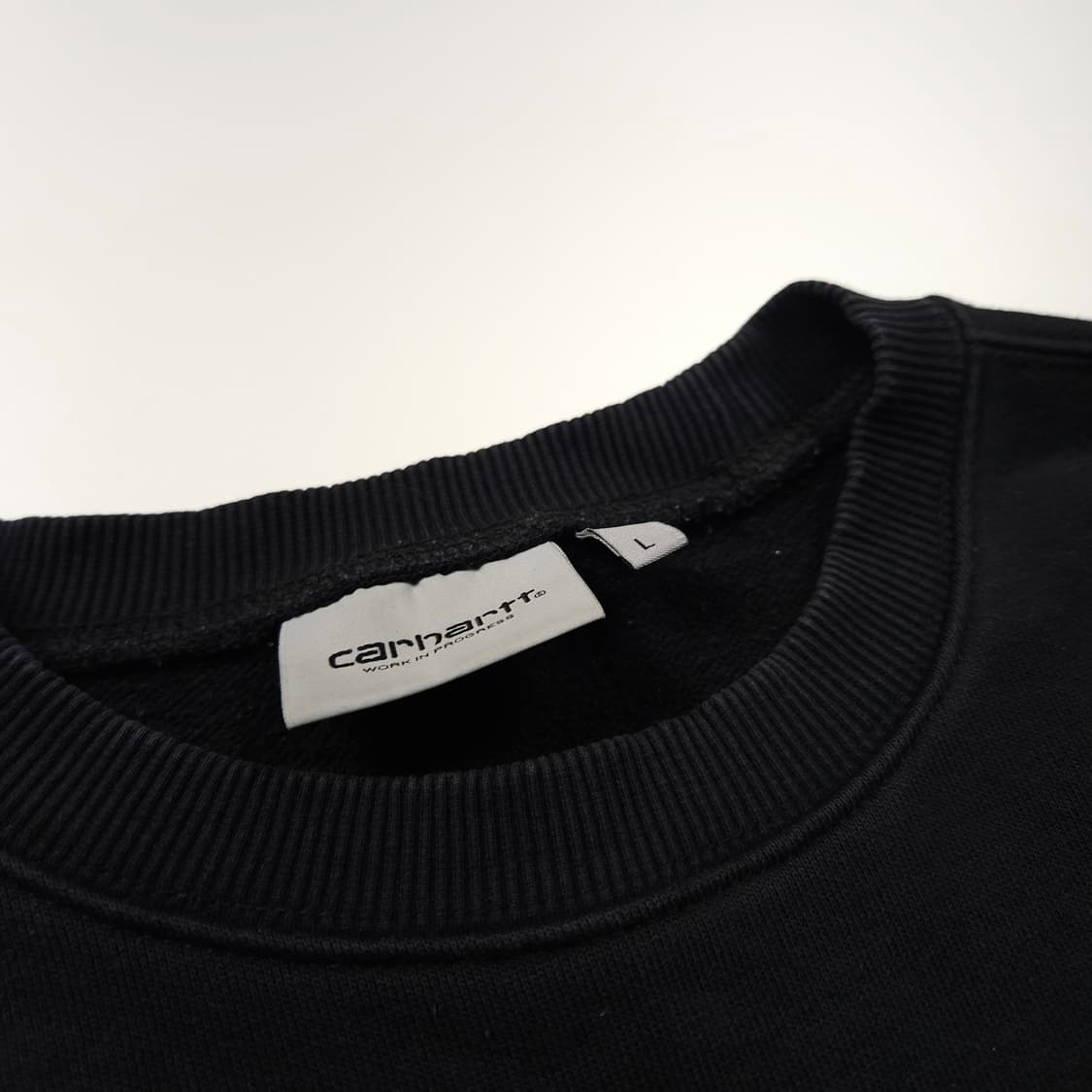 칼하트 wip 빅로고 블랙 스웻 셔츠 (L) 상품이미지5