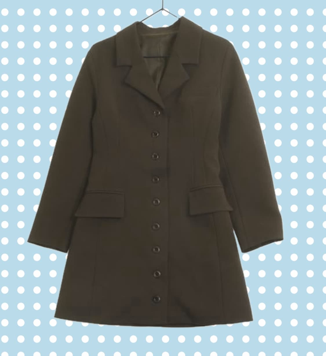 Grove 그로브 브라운 롱 버튼 자켓 코트 원피스 상품이미지1