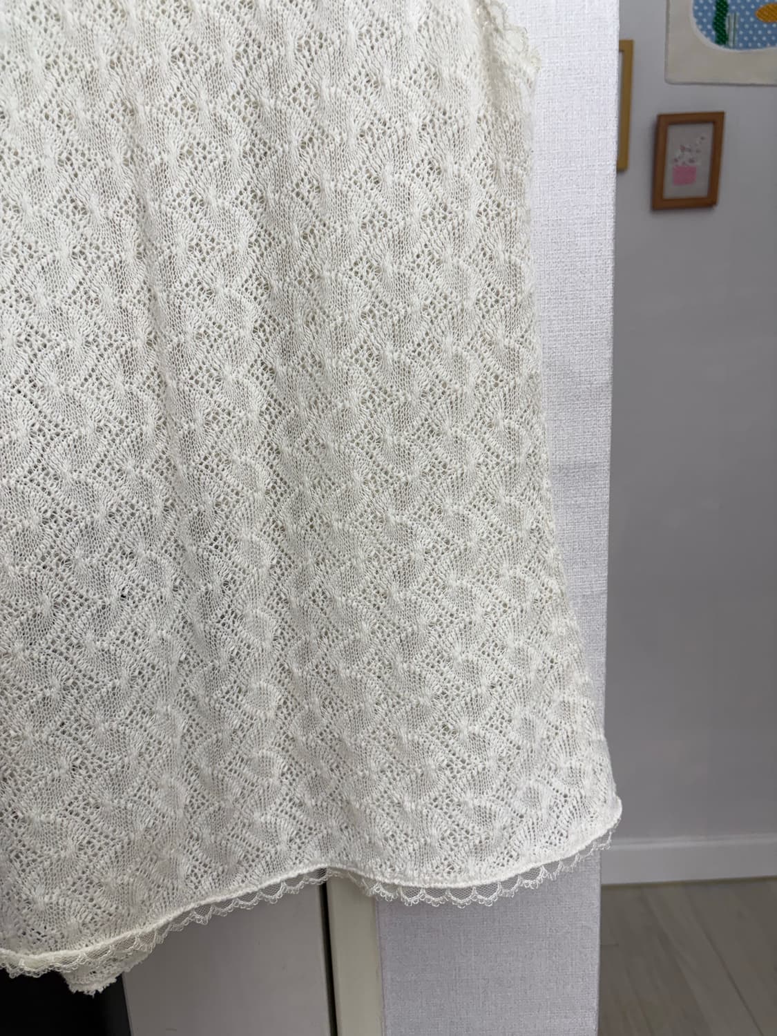 아이보리 레이스 니트 슬리브리스 상품이미지7