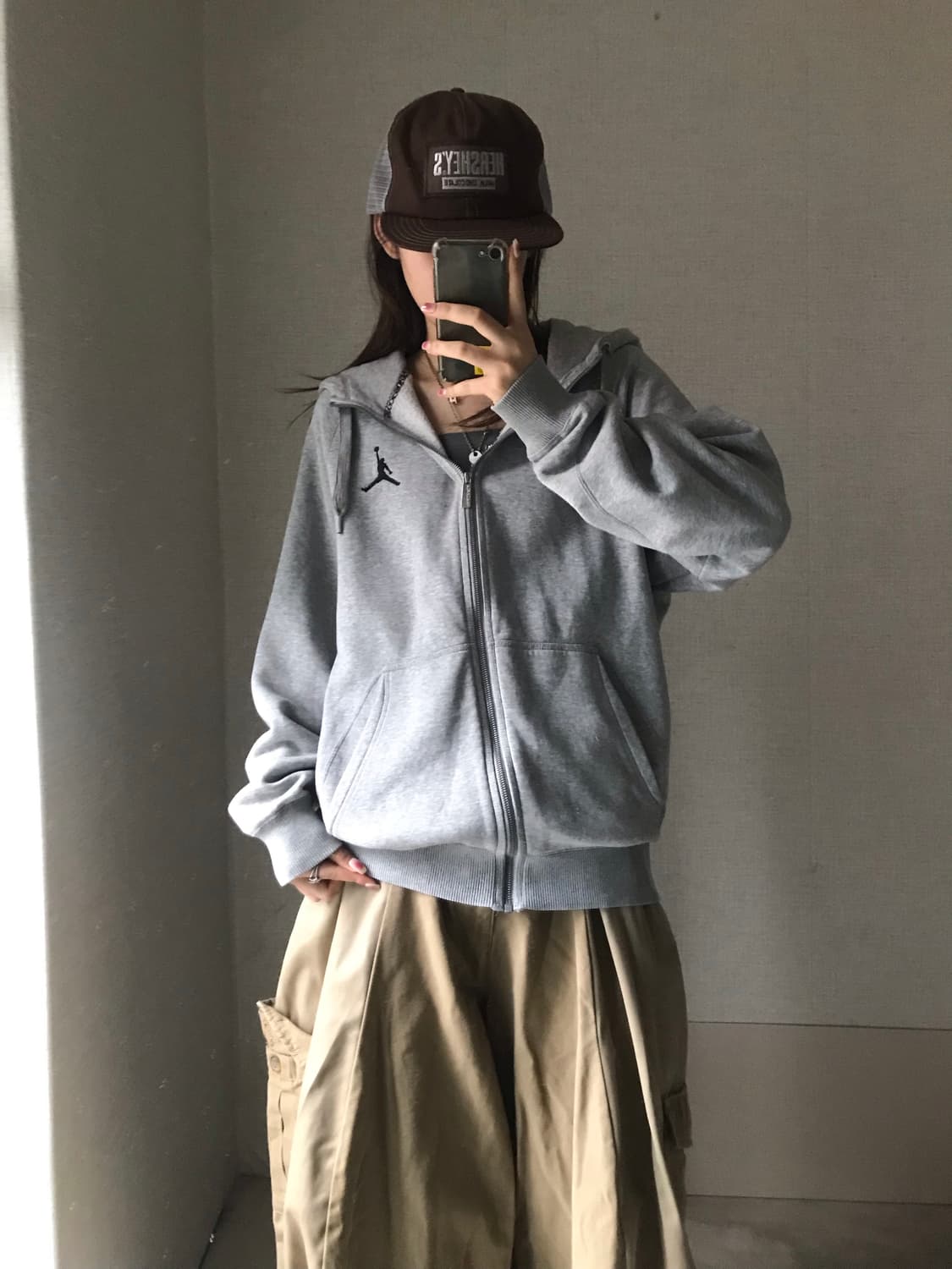 조던 그레이 오버핏 후드집업 상품이미지5