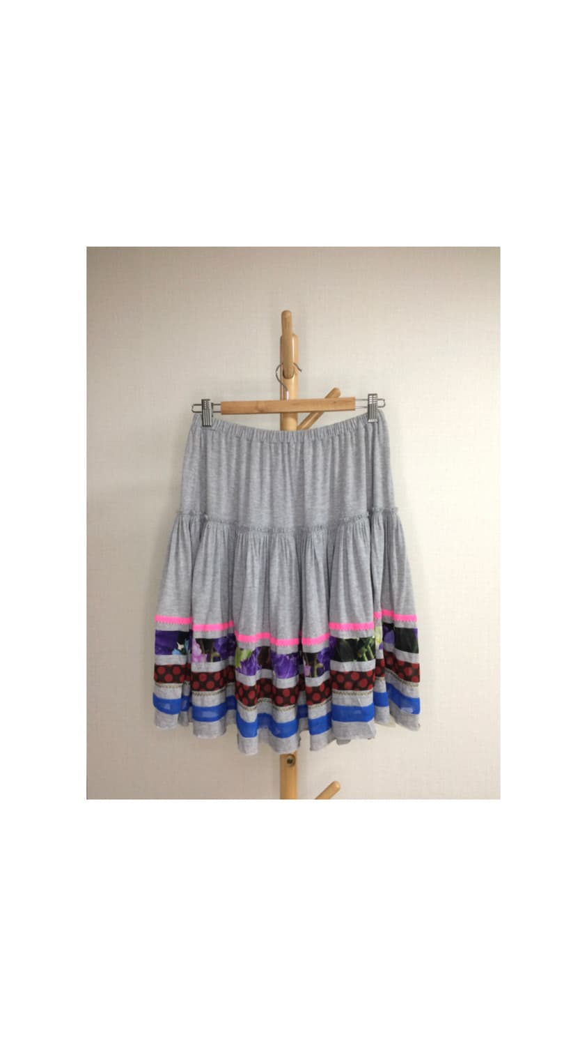 스나오 쿠와하라 에스닉 패치 그레이 스커트 상품이미지4