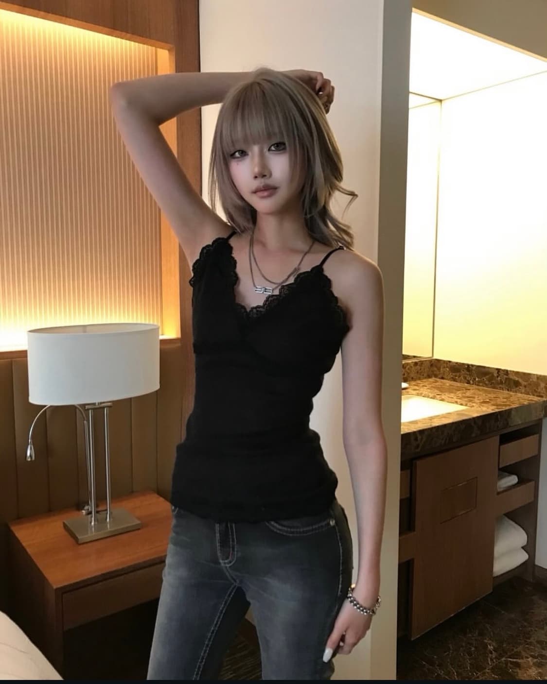 Whisper lace sleeveless - BK 상품이미지6