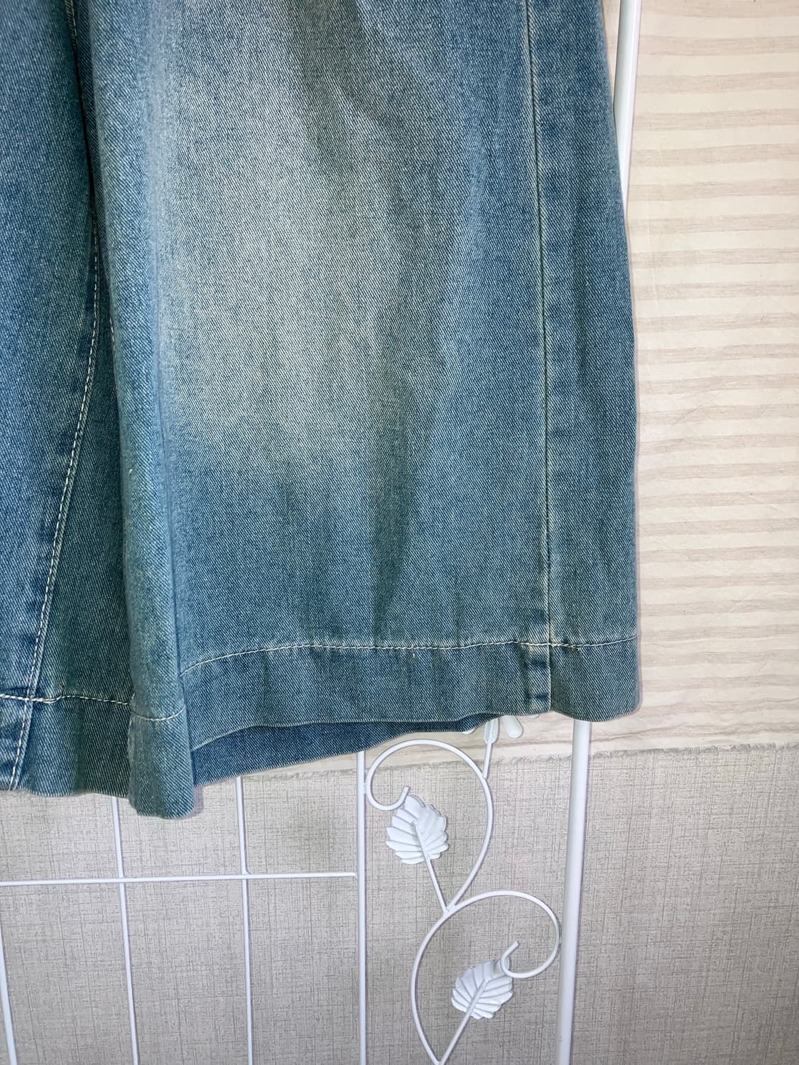 빈티지 중청 워싱 버뮤다 데님 팬츠 y2k 스트릿 갸루 펑키472  상품이미지4